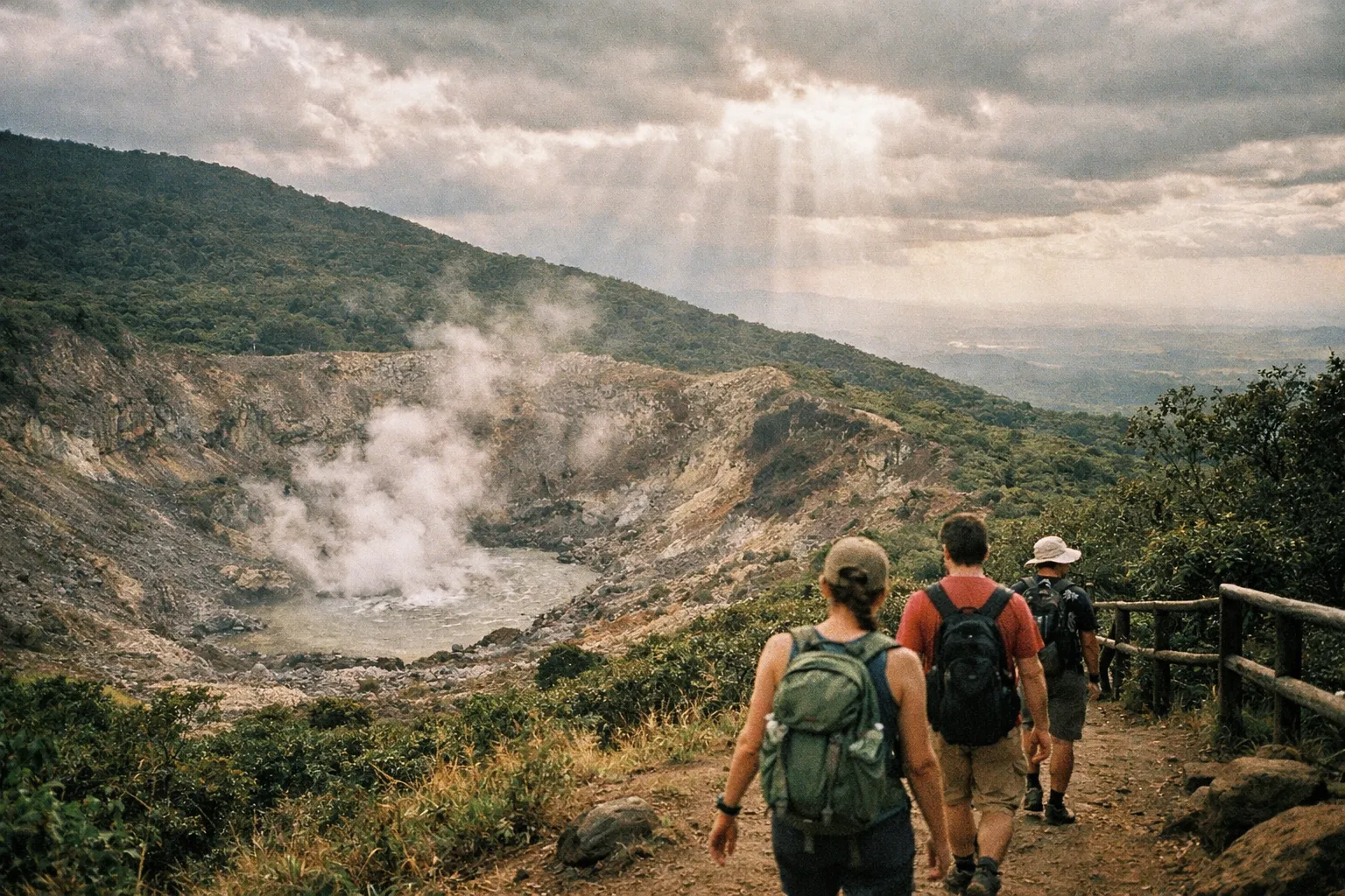 Rincón de la Vieja volcanic landscape with steam vents and lush forest