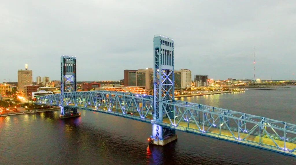 Jacksonville Main Street Bridge at night, Florida