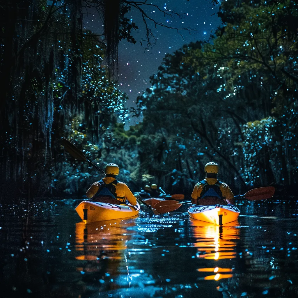Kayak tour at night in Cocoa Beach, Florida